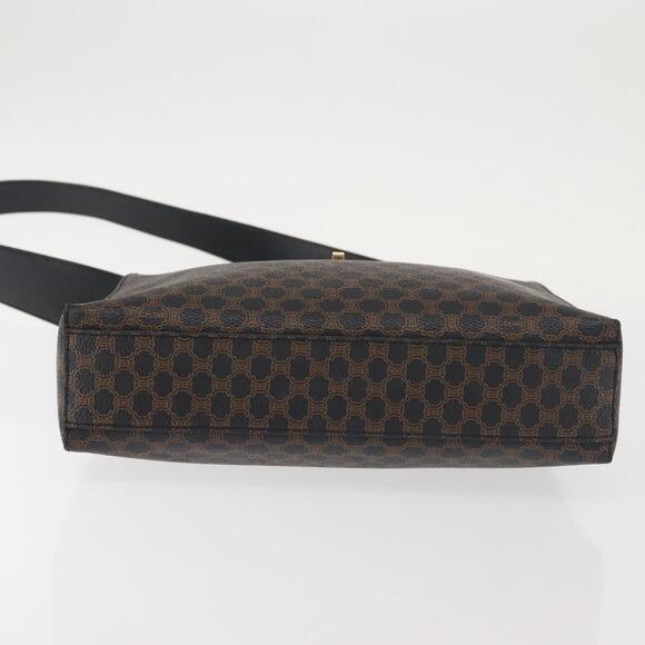 CELINE Macadam Canvas Shoulder Bag Pvc Leather Black Gold - Picture 9 of 13